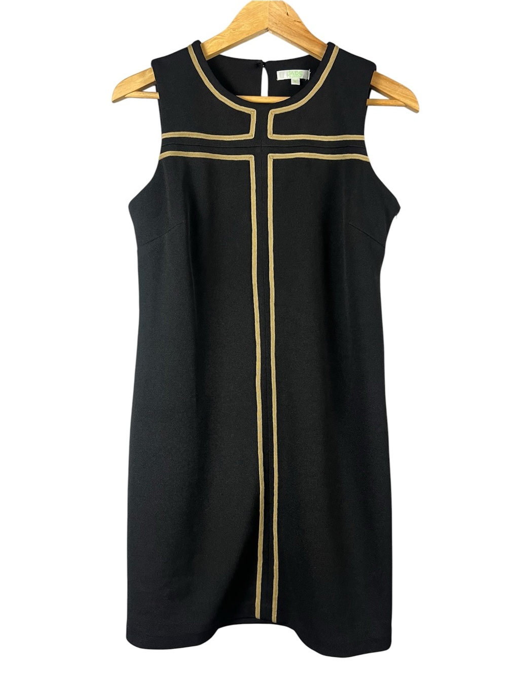 Jade Black Sleeveless Mini Dress with Trim